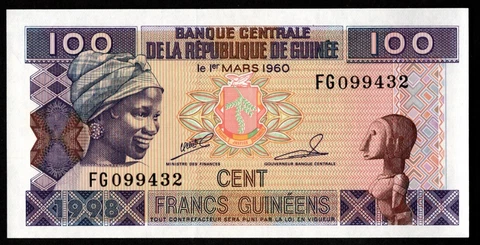 1998 Guinea-Conakry - 100 Francs Uncirculated Banknote Cover
