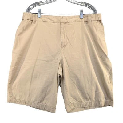 Merona Women's Chino Shorts Plus 16W Tan Flat Front Slash Pocket 10" - Image 1 of 4