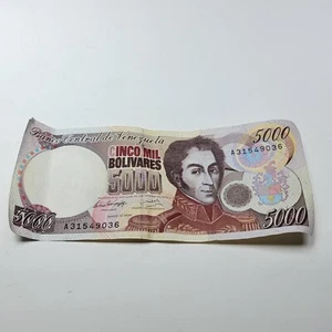 Venezuela UNC Note 5000 Bolivares Bs 1998 P-78c Prefix E8 Uncirculated - Picture 1 of 2