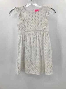 Pre-Owned Lilly Pulitzer White Child Size 7 Eyelet Girl's Dress - Picture 1 of 3