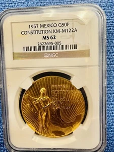 1957 MEXICO CONSTITUTION CENTENNIAL GROVE-698 MEDALLIC ISSUE G50P - NGC MS62 - Picture 1 of 4
