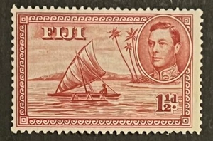 Travelstamps: Fiji Stamps Scott #132 Sg 252 - 1 1/2d - 13 1/2 Perf Mint MNH OG - Picture 1 of 5