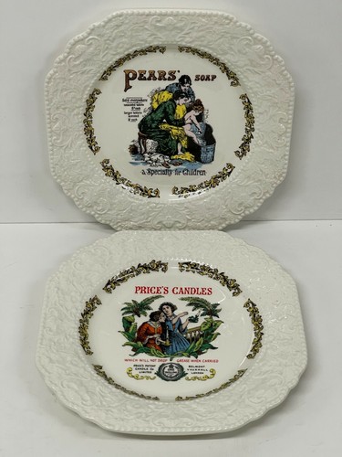 Vintage Lord Nelson Pottery Publicité Plaques Ensemble 2 Pears Savon Prix Bougie