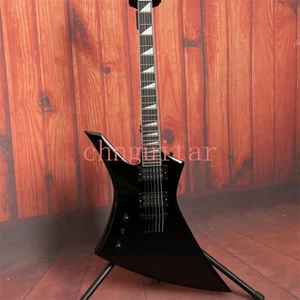 Left Handed Black Kelly Electric Guitar Black Hardware String Thru Body - Picture 1 of 7