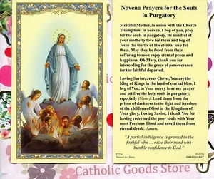 Novena Preghiere per le anime del Purgatorio - Carta sacra cartacea - Foto 1 di 3