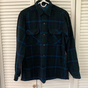 Women's Pendleton 100% Virgin Wool Plaid Boyfriend Board Shirt, Size Medium - Picture 1 of 7