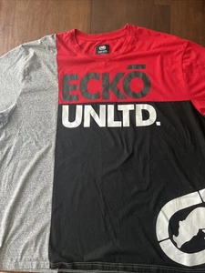 Men’s ECKO UNLTD COLORBLOCK Red & Black Size 4XL - Picture 1 of 6