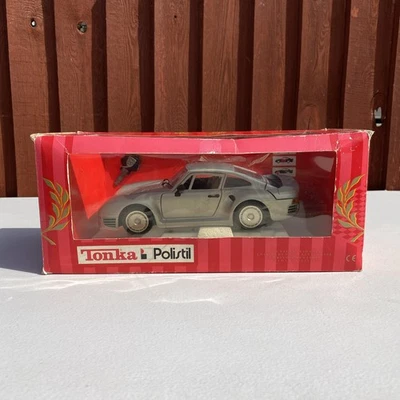 Tonka Polistil Porsche 959 1:18 Silver Model Car 02221 Made In Italy  And Key - Image 1 of 4