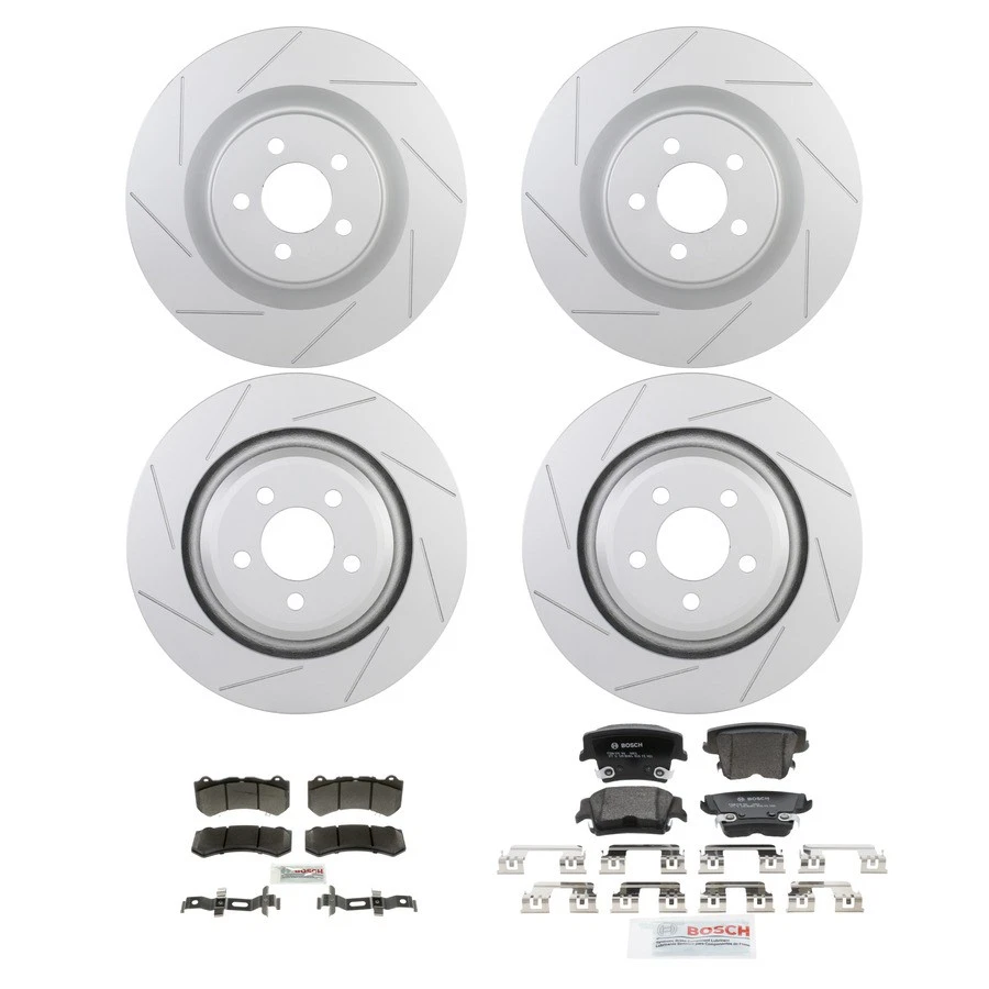 Kit de pastillas de freno y rotor semimetálicos Bosch QuietCast para Dodge 15-20 Foto 1 de 4