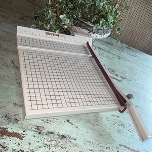Vintage Boston 2612 Paper Cutter 12" Trimmer Heavy Duty Guillotine USA MADE - Picture 1 of 6