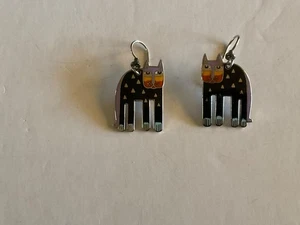 Laurel Burch "Alexander's Animal" Cat Earrings 1" L x 3/4" W 1980 - Picture 1 of 6