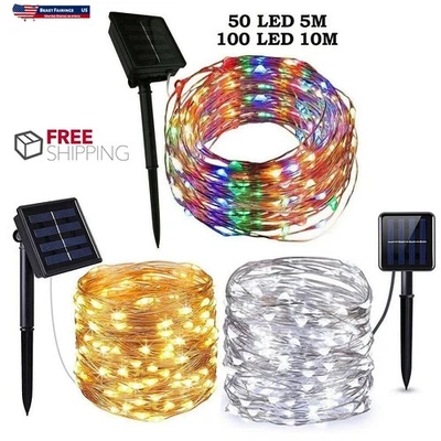 Solar String Lights LED Waterproof Copper Wire Xmas Garden Party Decor Outdoor