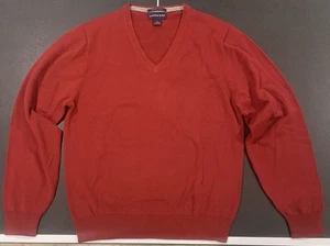 Lands End Herren 100 % Supima Baumwolle V-Ausschnitt Pullover Größe Small rot Plus BONUS - Bild 1 von 5