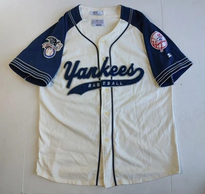 Camiseta De Colección Años 90 New York Yankees Script Starter L Tejida Blanca MLB Liga Americana  Foto 1 de 4