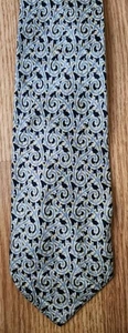 Corbata Stefano Ricci Gris Negro Paisley Seda Hecha en Italia 4x60  - Imagen 1 de 3