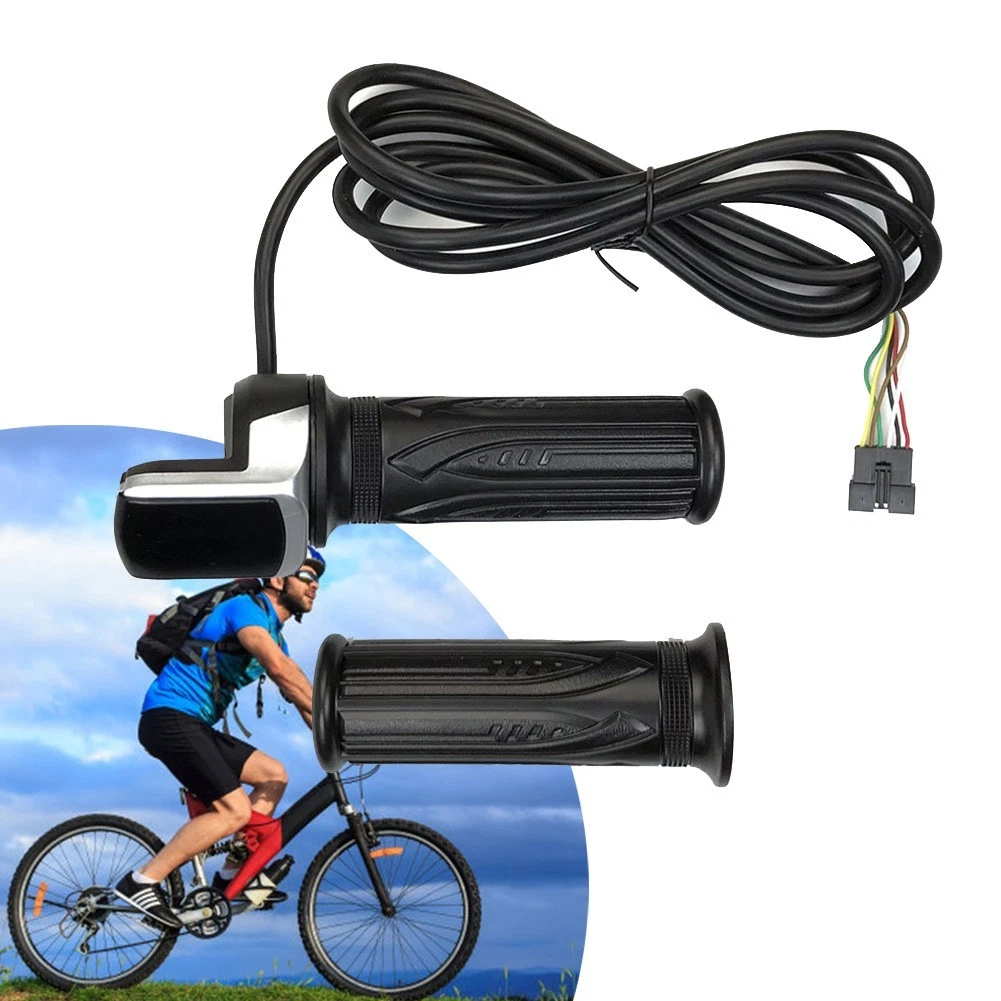 Nimomo Drehgasgriff Für E-Bikes – Mit LCD-Display, 24–72 V, Inkl. Lenkergriff & Schlüssel-Kontakt, Wasserdichtes ABS-Gehäuse
