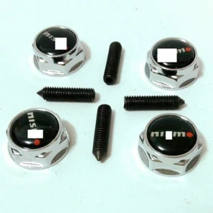 NEW JDM 4X Chrome N.I.S.MO License Plate Frame Security Screw Bolt Caps Covers - Picture 1 of 5