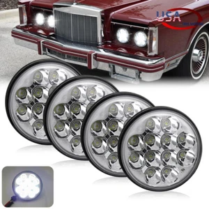 DOT 4pcs 5-3/4" 5.75" LED Headlight Hi/Lo Beam for Continental 1958-1979 - Picture 1 of 13