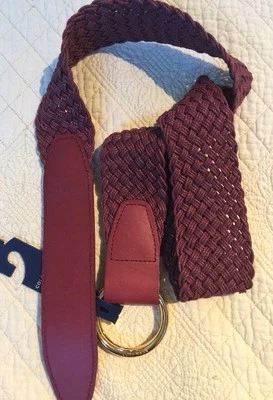 Cinturón COLE HAAN de cuero/cordón encerado tejido anillo en D óxido para mujer talla grande Foto 1 de 4