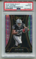 2018 PANINI SELECT XRC #306 JOSH JACOBS SILVER PRIZM PSA 10