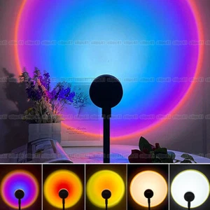 Sunset Projection Lamp Rainbow LED Night Light Photography Lighting Home Wall. - Picture 1 of 12