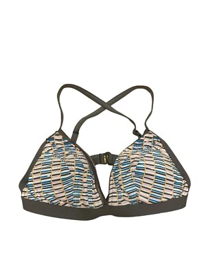 Sujetador deportivo Lole Kailua talla pequeña espalda cruzada geométrico azul gris rosa activo Foto 1 de 4