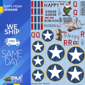 Calcomanía Kits World KW172115 1/72 para B-24D Liberator B-24D-40-CO 42-40256 Happy - Imagen 1 de 3