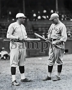 New York Yankees Babe Ruth Cardinals Rogers Hornsby 8 X 10 Photo Picture - Picture 1 of 1