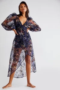 For Love & Lemons Sophia Sheer Floral Midi Dress-L-$398 A614-8 - Picture 1 of 4