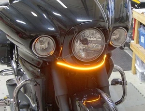 Kawasaki Vaquero Amber LED Front Turn Signal Light Bar Kit, Smoke Lens - Foto 1 di 6