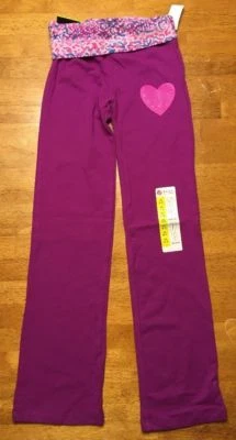 NUEVO CON ETIQUETAS Bally Total Fitness Niñas Jóvenes Yoga Entrenamiento Pantalones Peace Tye Tinte Corazón Amor Foto 1 de 4