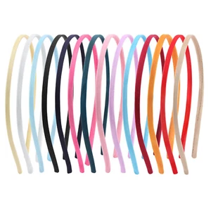 10 diademas de metal de colores mezclados banda para el cabello satinado cubierta 5 mm para manualidades hágalo usted mismo - Imagen 1 de 12