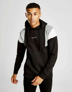 Nicce Hoodie in Black with Reflective Panels Overhead Hooded Top