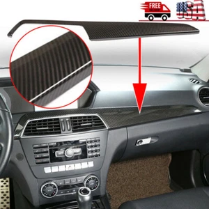 Carbon Fiber Center Console Dashboard Cover For Mercedes-Benz C Class W204 10-13 - Picture 1 of 6