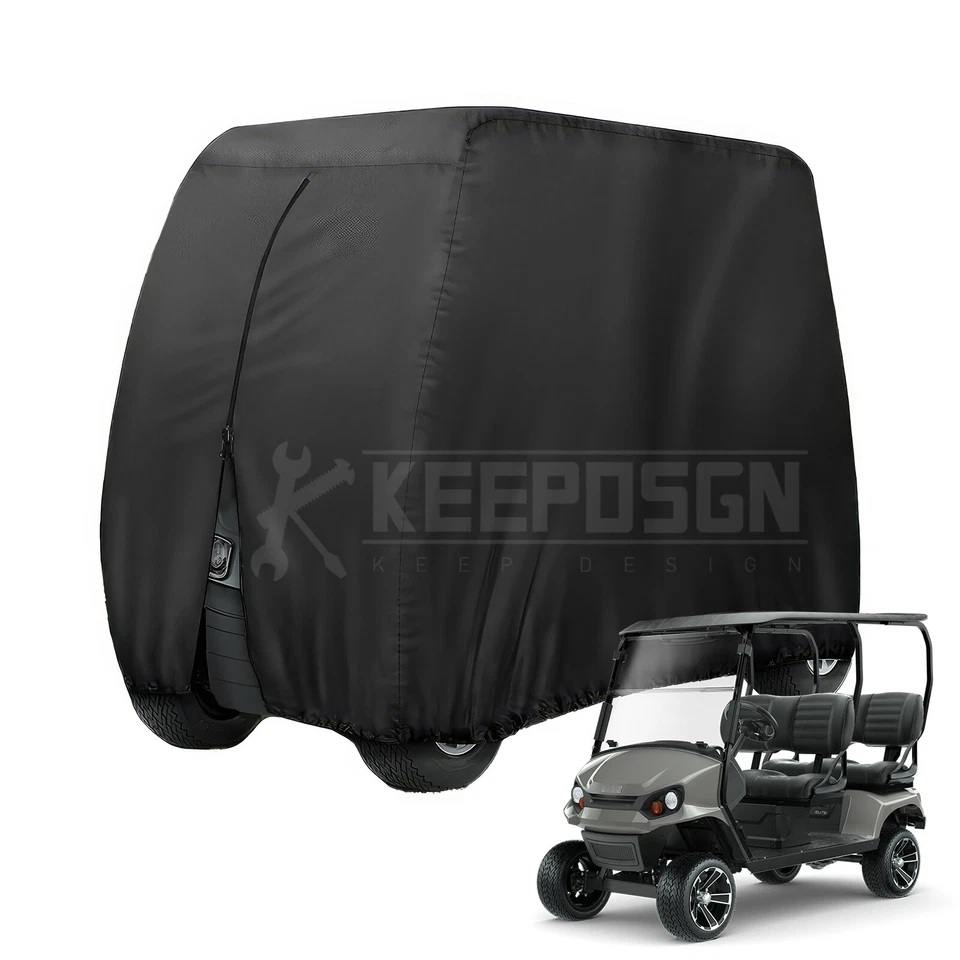 Cubierta de carro de golf para EZ GO TXT Express S4 RXV 4 pasajeros impermeable con cremallera Foto 1 de 4