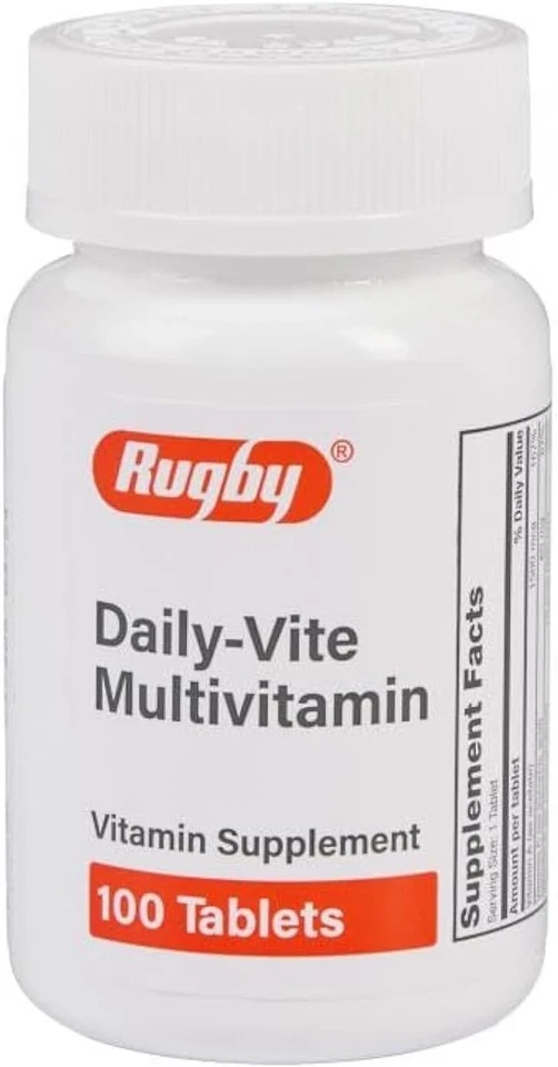 Suplemento vitamínico multivitamínico Rugby Daily-Vite 100 comprimidos Foto 1 de 1