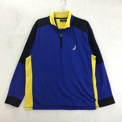 Pullover Nautica / DEFECTUOSO L/S Ligero 1/4 Cremallera Bloque de Color / Para Hombre Talla XL Foto 1 de 4