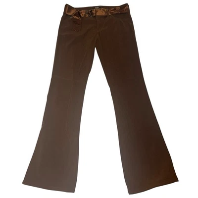 l.e.i. Pantalones Acampanados Marrón Talla 9 Cinturón Satinado Y2K De Colección Retro Capas de Otoño Raro Foto 1 de 4