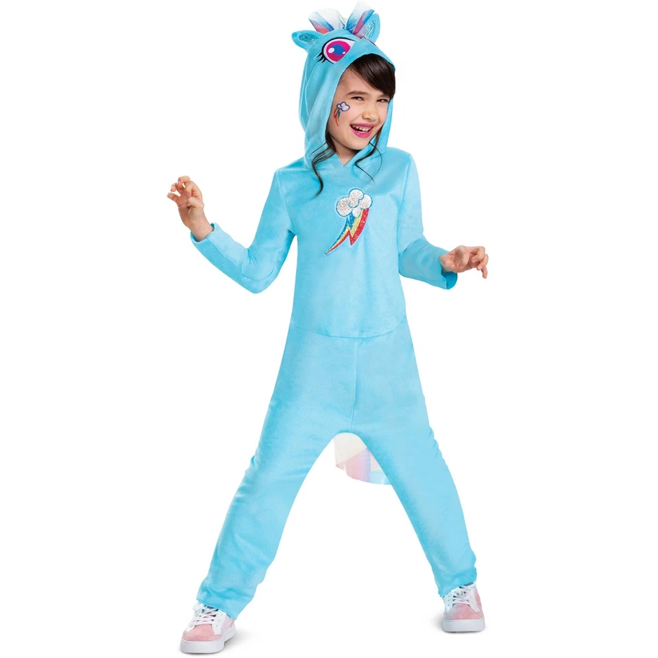 Disguise Girls' My Little Pony Rainbow Dash Hooded Jumpsuit Costume S/P 4-6x