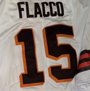 Maglia Joe Flacco #15 Cleveland Browns cucita stile rugby XL - Foto 1 di 4