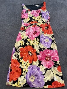 Banana Republic Dress Womens 4 Multi Color Floral Lined Zip - Picture 1 of 9