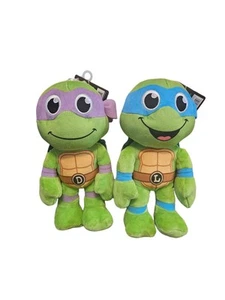 NEW Teenage Mutant Ninja Turtles Plush Stuffed Figure Donatello & Leonardo 8” - Picture 1 of 6