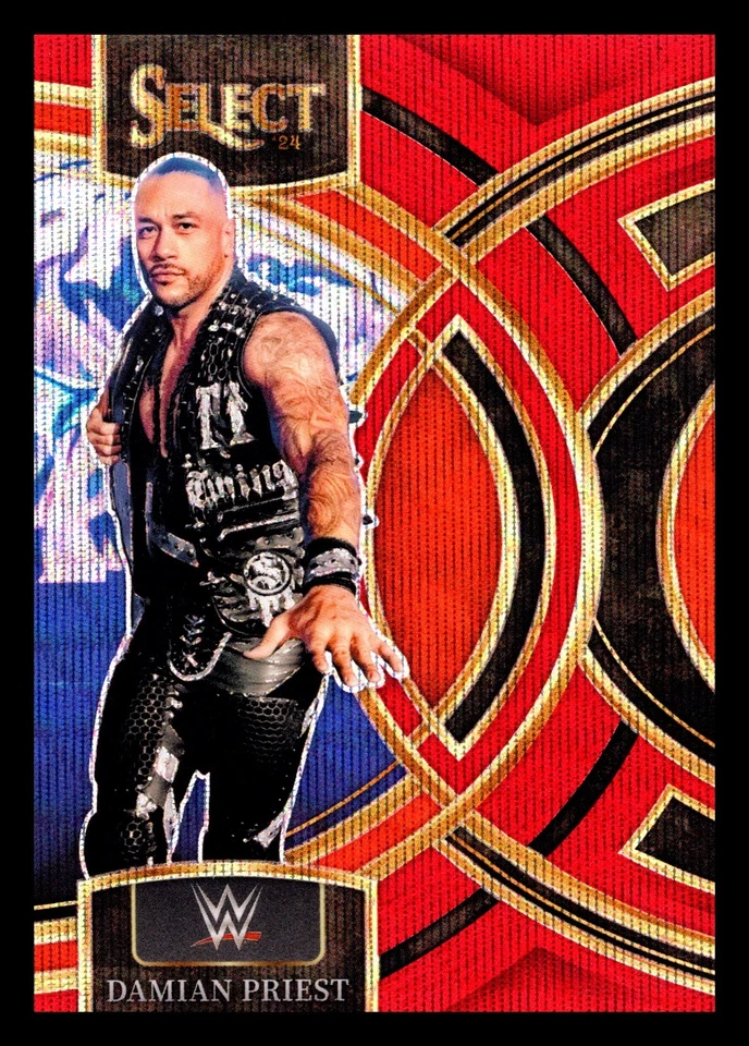2024 Panini Select WWE - Premier Level Damian Pries #107 Red Wave Prizm /99 - Image 1 of 2