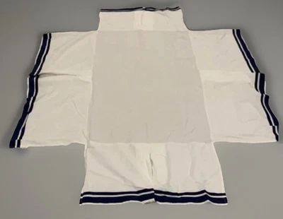 Pottery Barn Niños Cuna Niño Ropa de Cama Azul Harper Cama Falda Blanca y Azul Marino Foto 1 de 3