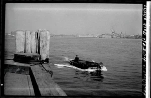 1937 Junk Boat 12 E 9th St Dock Pier Schiffe Manhattan NYC altes Foto Negativ D21 - Bild 1 von 1
