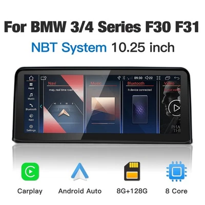 10.25" 8+128GB Android 13 Carplay GPS Stereo For BMW F30 NBT Head Unit 2013-2017 - Image 1 of 4