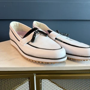 Women's FootJoy FJ SANDY #92383 Slip-On Golf Shoes White & Black Size 10 M - Picture 1 of 9