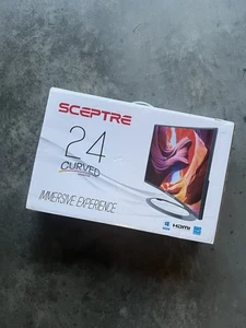 Sceptre C248W-1920R 24" Curved 75Hz Gaming LED Monitor 1080P HDMI NO POWER CORD - Picture 1 of 3