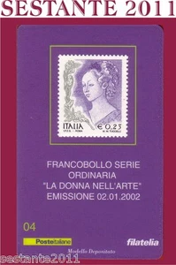 TESSERA FILATELICA FRANCOBOLLO SERIE LA DONNA NELL'ARTE 2002 D4 - Imagen 1 de 1