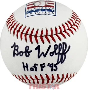 Bob Wolff Signed Hall of Fame Logo Baseball HOF 95 TRISTAR - Senators, Knicks - Picture 1 of 2